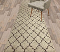 Custom Size Modern Runner Rug Carpet for Hallway Entryway Foyer Kitchen, Slip Resistant Latex Rubber Backed 31 inch Wide X Customized Length, Trellis Beige, 31 inch X 7 feet