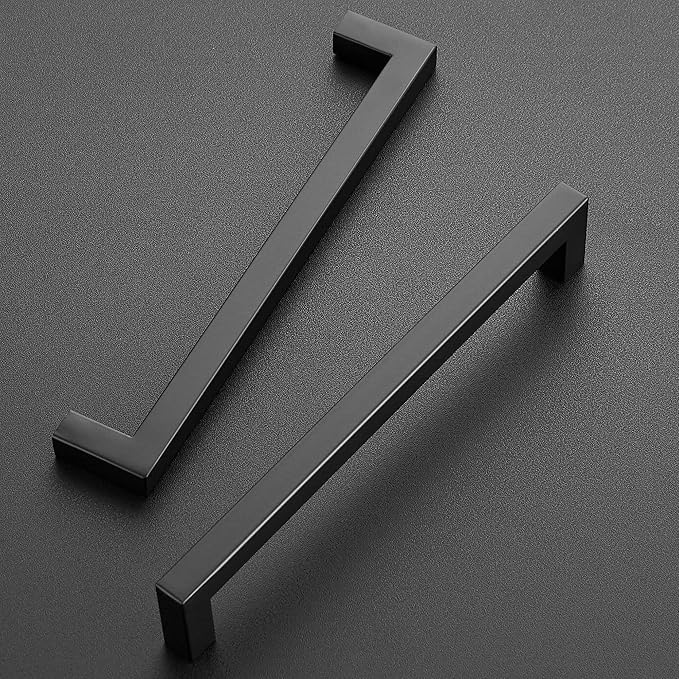 Ravinte 5 Pack 7-1/2 Inch Square Cabinet Handles - Matte Black Pulls for Kitchen Drawers and Cabinets - Hardware for Cupboards