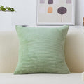 Home Brilliant Euro Sham Spring Pillow Cover 26 x 26 Solid Plush Corduroy Striped Square Cushion Cover Decorative for Living Room Decor, 26x26 inches (66cm), Sage Green.