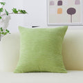 Home Brilliant Spring Pillow Cover 18x18 Striped Velvet Throw Pillow Cover for Chair Couch Decorative Pillowcase Sage Home Decor, Apple Green, 18x18 Inches (45cm)
