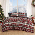 MaiRêve Christmas Full Comforter Sets, Red Reindeer Snowflake Bed Set for Holiday, Reversible Plaid Checkered Comforter Bed in a Bag, Soft Bedding Set 7 Pieces with Sheets, Pillowcases & Shams