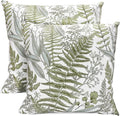 Decorative Throw Pillow Covers Set of 2 Olive Green Leaves Pillow Covers 18x18 inch Soft Short Plush Square Floral Throw Pillows,Farmhouse Outdoor Pillow Covers for Couch Bed Living Room