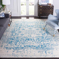 SAFAVIEH Madison Collection Area Rug - 9' x 12', Teal & Ivory, Snowflake Medallion Distressed Design, Non-Shedding & Easy Care, Ideal for High Traffic Areas in Living Room, Bedroom (MAD603J)