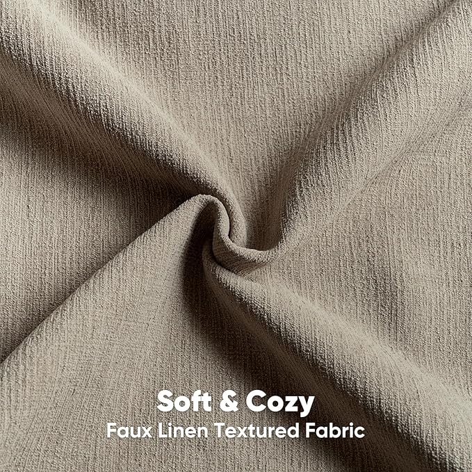 HAUSSY Coffee Throw Pillow Covers 24x24 Inch Set of 2,Boho Decorative Faux Linen Throw Pillows Cozy Farmhouse Accent Cushion Covers,Home Decor for Couch Sofa Bed Living Room