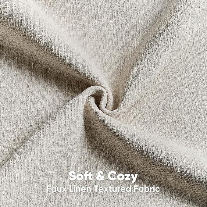 HAUSSY Beige Throw Pillow Covers 20x20 Inch Set of 2,Boho Decorative Faux Linen Throw Pillows Cozy Farmhouse Accent Cushion Covers,Home Decor for Couch Sofa Bed Living Room