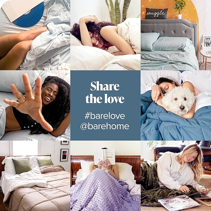 Bare Home Bed-in-A-Bag 7 Piece Comforter & Sheet Set - Split Head King - Down Alternative - Ultra-Soft 1800 Premium Bedding Set (Split Head Flex King, Grey/Grey)