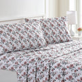Modern Threads Printed 4-Piece Extra Soft Bedding Sheets & Pillowcase Set, Deep Pocket up to 16 inch Mattress Rose Bloom Cal King