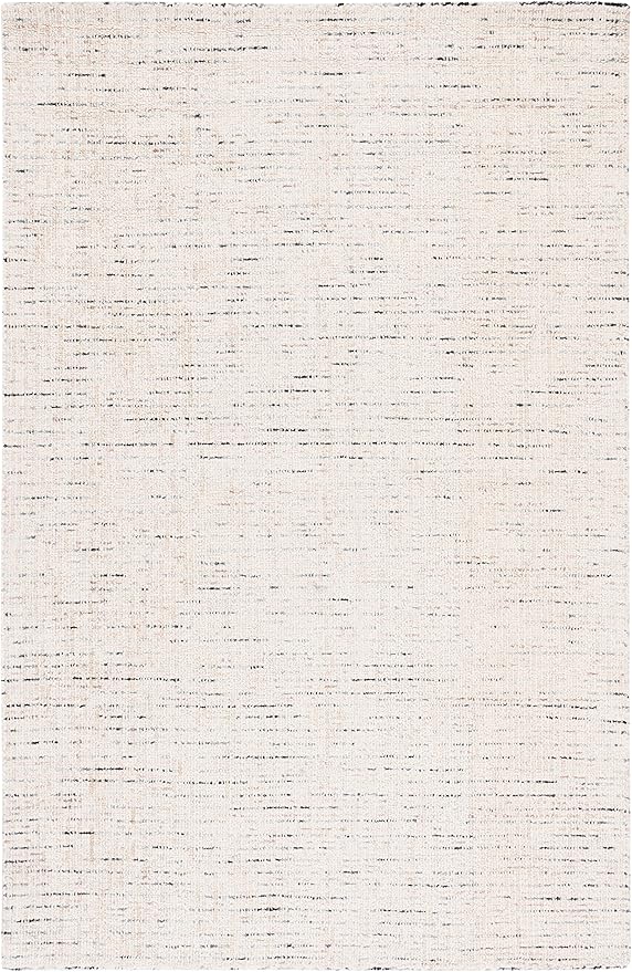 SAFAVIEH Abstract Collection Area Rug - 9' x 12', Ivory & Blue, Handmade Wool, Ideal for High Traffic Areas in Living Room, Bedroom (ABT468M)