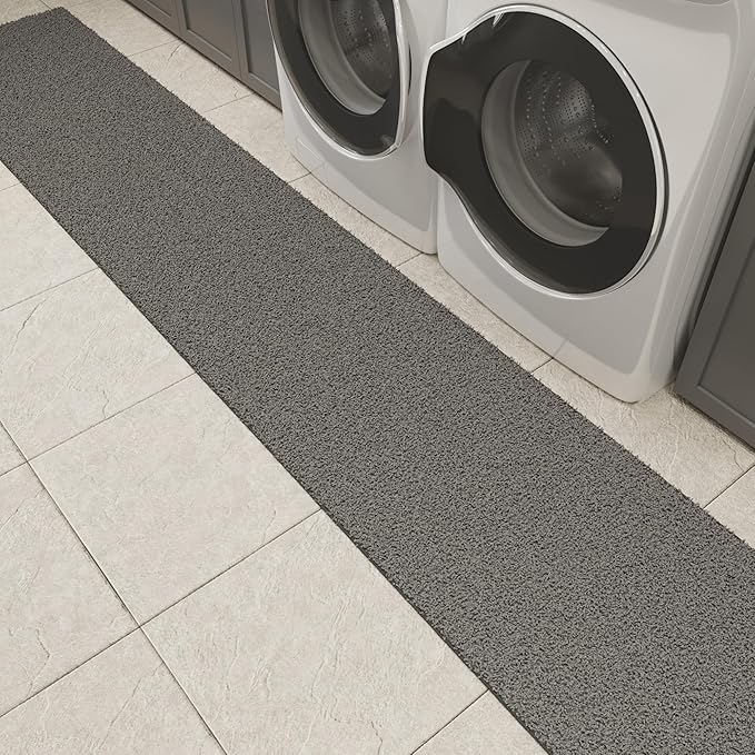 Ottomanson 2' x 18' Shaggy Runner Rug - Plush & Cozy Non-Slip Carpet for Bedroom, Living Room, Bathroom & Entryway - Durable & High-Traffic Friendly for Hallways & Dorms, Gray