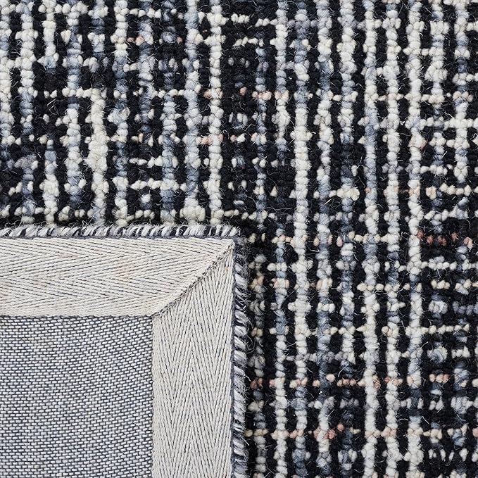 SAFAVIEH Area Rug 8x10 - Abstract Collection - Large - Black & Grey, Handmade Wool, Ideal for Living Room, Bedroom, Office, Dining Space (ABT468L)