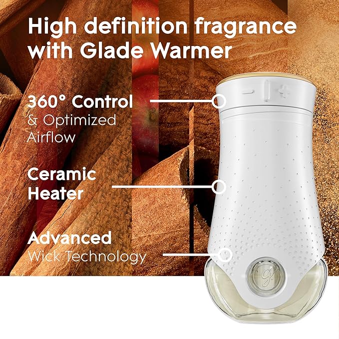 Glade PlugIns Refills Air Freshener, Scented and Essential Oils for Home and Bathroom, Apple Cinnamon, 6.7 Fl Oz, 10 Count (Packaging May Vary)