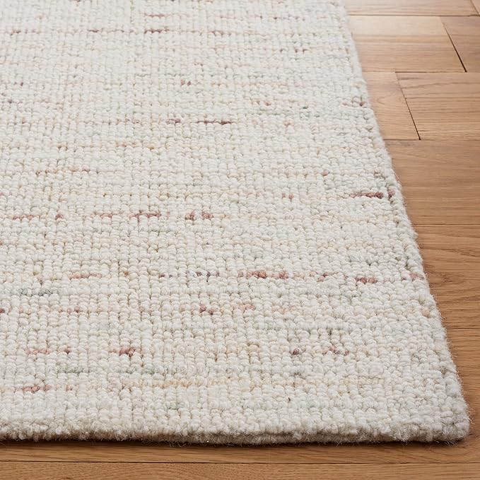 SAFAVIEH Abstract Collection Area Rug - 10' x 14', Ivory & Brown, Handmade Wool, Ideal for High Traffic Areas in Living Room, Bedroom (ABT468T)