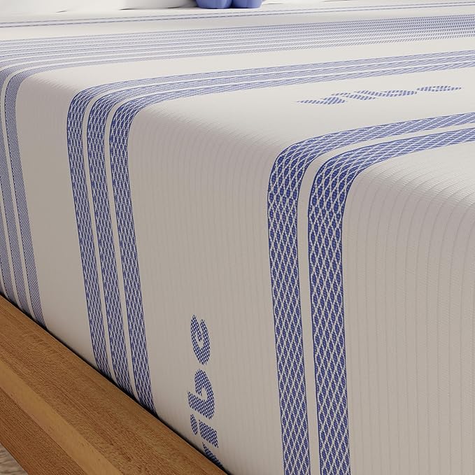 Vibe Gel Memory Foam Mattress, Fiberglass Free 10-Inch CertiPUR-US Certified Bed-in-a-Box, King, White