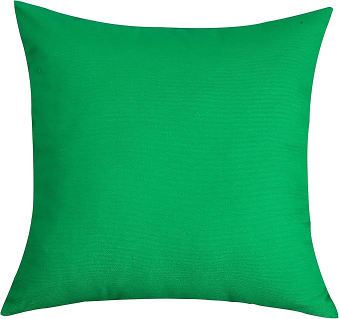 TangDepot Handmade Decorative Solid 100% Cotton Canvas Throw Pillow Covers/Pillow Shams, (26"x26", Bright Green)