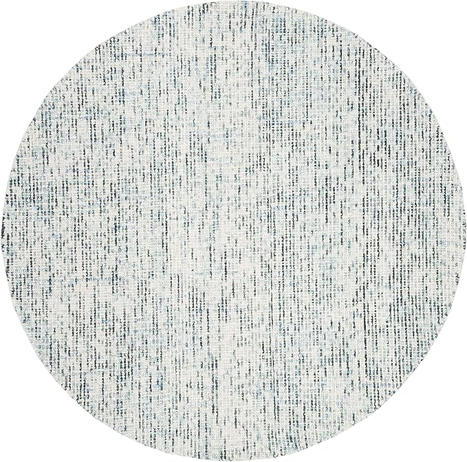 SAFAVIEH Abstract Collection 6' Round Blue / Charcoal ABT468B Handmade Premium Wool Area Rug