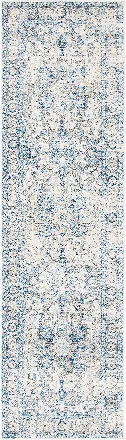 SAFAVIEH Madison Collection Runner Rug - 2'3" x 16', Grey & Ivory, Snowflake Medallion Distressed Design, Non-Shedding & Easy Care, Ideal for High Traffic Areas in Living Room, Bedroom (MAD603F)