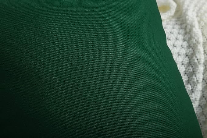 TangDepot Handmade Decorative Solid 100% Cotton Canvas Throw Pillow Covers/Pillow Shams, (12"x18", Deep Green)