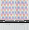 Lunarable Abstract Hippie Long Kitchen Curtains, Rhythmic Colorful Triangles Pattern, 2 Panel Set Drapes with Rod Pocket Room Decor, 55" x 45", Deep Sky Blue Blue Violet Earth Yellow and Fuchsia