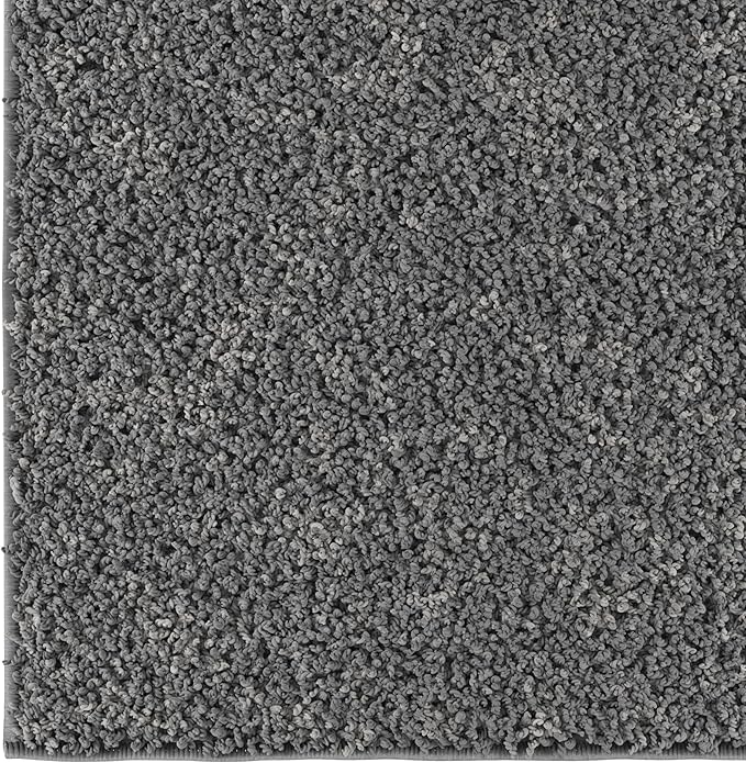 Ottomanson 2' x 14' Shaggy Runner Rug - Plush & Cozy Non-Slip Carpet for Bedroom, Living Room, Bathroom & Entryway - Durable & High-Traffic Friendly for Hallways & Dorms, Gray