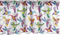 Lunarable Hummingbird Window Valance, Colorful Summer Cartoon Birds Exotic Fauna Design Colibri Pattern Illustration, Curtain Valance for Kitchen Bedroom Decor with Rod Pocket, 54" X 12", Lilac Green