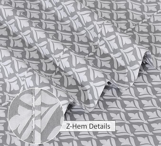 RUVANTI 100% Cotton Twin Sheets Set, 3 Pieces, Soft & Breathable Percale Weave Bedding, Deep Pocket 16", Hotel Standard, Crisp Cool Feel, Durable, Perfect Floral Bed Sheet, Idiomatic Expression