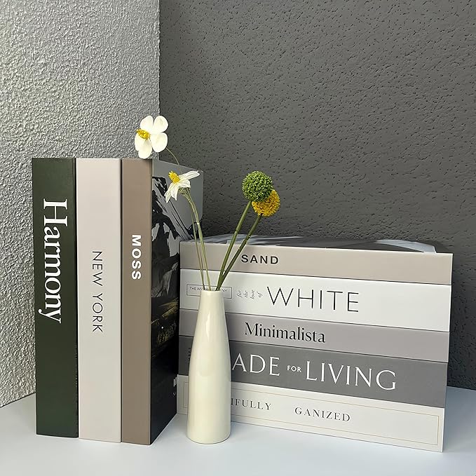 8 Pack Decorative Books, Ediactcyl Decoration Faux Books for Hardcover Home Decor | Fake Book Stacks Display for Bookshelf Room Decor (EDDB68)