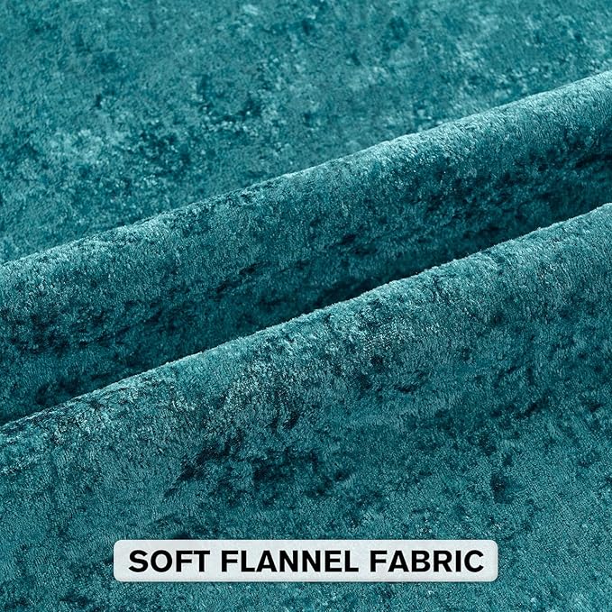 FUTEI Teal Flannel Throw Pillow Covers 20x20 Inch Set of 2,Soft Dimensional Textured Cushion Cases,Modern Home Decor for Couch Living Room