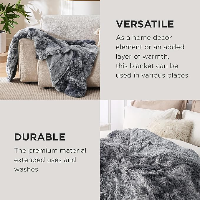 Bedsure GentleSoft Fluffy Fuzzy Faux Fur Throw Blanket for Couch, Soft Sherpa Fleece Cozy Gifts for Women, Christmas Plush Blanket Bed Room Decor for Men, Thick Warm Minky Gifts for Teen Girls Boys