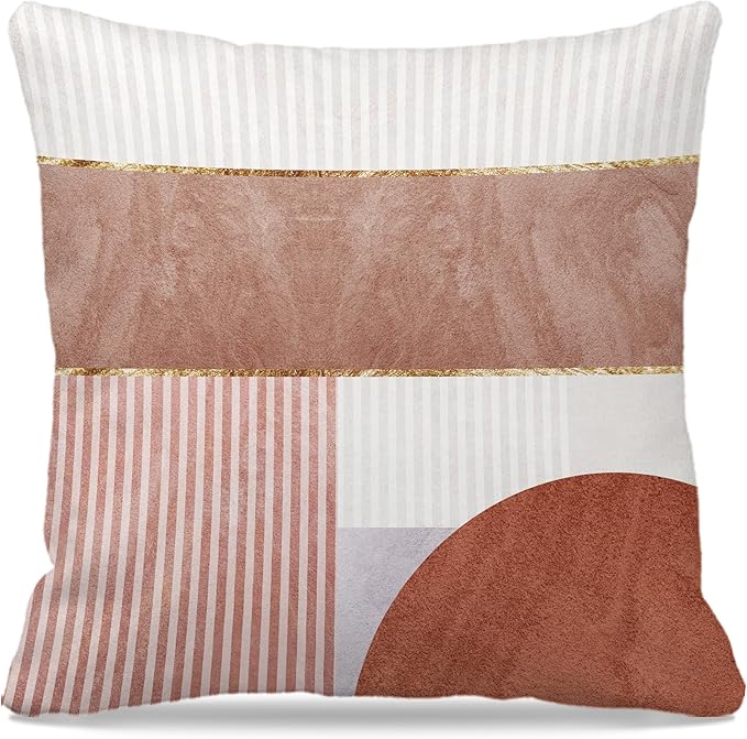 Nogrit Boho Pillow Covers 18x18, Abstract Neutral Beige and Rose, Mid Century Modern, Living Room Bedroom Decor
