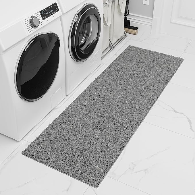 Ottomanson 3' x 5' Shaggy Area Rug - Plush & Cozy Non-Slip Carpet for Bedroom, Living Room & Nursery - Non Shedding & Durable for High-Traffic Areas, Gray