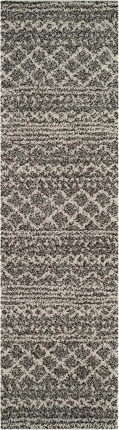 SAFAVIEH Arizona Shag Collection Runner Rug - 2'3" x 6', Brown & Ivory, Moroccan Design, Non-Shedding & Easy Care, 1.6-inch Thick Ideal for High Traffic Areas in Living Room, Bedroom (ASG741B)