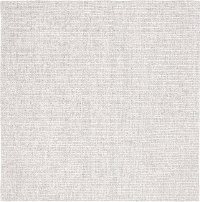 SAFAVIEH Abstract Collection Accent Rug - 4' Square, Light Grey & Ivory, Handmade Wool, Ideal for Living Room, Bedroom, Dining Room (ABT468F-4SQ)