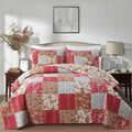 Secgo King Size Comforter Set- 100% Cotton Quilt King Size Set, Green, Sage bedspreads (96 * 108 Inch) with 2 Pillow Shams, Patchwork Reversible Lightweight Bedding