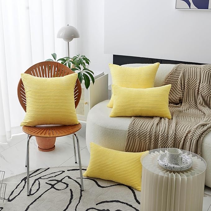 Home Brilliant Yellow Pillow Cover 26 x 26 Euro Sham for Couch Throw Pillow Large 26x26 Pillow Cover for Holiday Fall Winter Decor, Lemon Yellow, Sundress