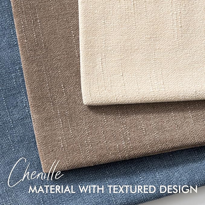 Woaboy Set of 2 Textured Throw Pillow Covers Decorative Soft Accent Square Chenille Pillowcases Neutral Farmhouse Cushions Modern Home Decor for Couch Sofa Bedroom Living Room 20x20 Inch,Blue Gray