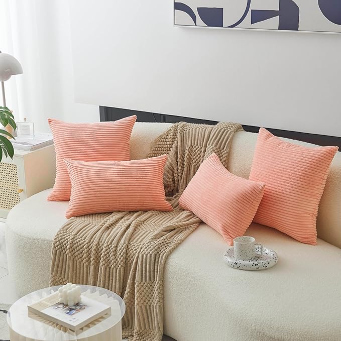 Home Brilliant Pink Euro Sham 26 x 26 Pillow Cover Large Square Pillow Case for Patio Couch Bench Girl's Room, 26x26 inch, Coral