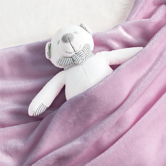Bedsure GentleSoft Bedding Fleece Blanket for Girls and Boys - Soft Cozy Cute Small Throw Blankets for Travel, 43x55 Inches, Lilac