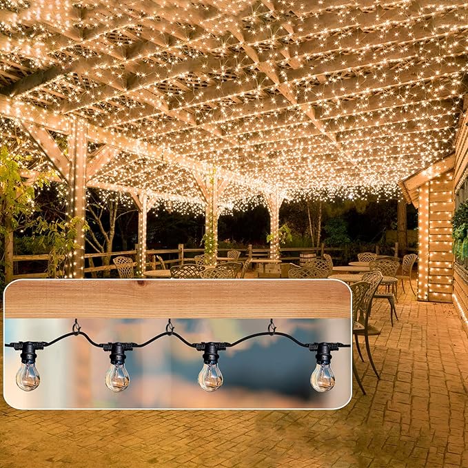 48 PCS Q-Hanger Hooks, Screw Hooks for Outdoor String Lights, Safety Buckle Design Cup Eye Hook for Hanging Christmas Lights, Plants, Wind Chimes, Mounted on Wall Ceiling, Include 1 Wing Nut Driver