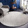 SAFAVIEH Abstract Collection Area Rug - 4' Round, Grey & Ivory, Handmade Wool, Ideal for High Traffic Areas in Living Room, Bedroom (ABT468J)