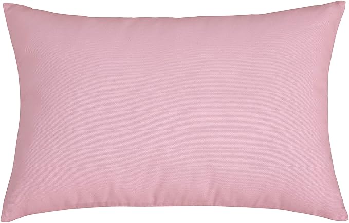 TangDepot Handmade Decorative Solid 100% Cotton Canvas Throw Pillow Covers/Pillow Shams, (12"x20", Salmon Pink)