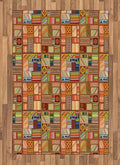 Lunarable Prehistoric Area Rug, Legacy of The Northern People Scandinavian Culture Motifs Composition, Flat Woven Accent Rug for Living Room Bedroom Dining Room, 4' X 5' 7", Multicolor