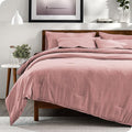 Bare Home Bed-in-A-Bag 7 Piece Comforter & Sheet Set - California King - Goose Down Alternative - Ultra-Soft 1800 Premium Bedding Set - Cationic (Cal King, Heathered Rosewood)