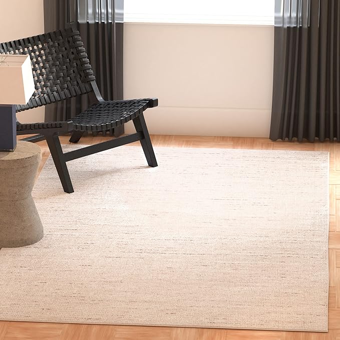 SAFAVIEH Abstract Collection Accent Rug - 4' x 6', Ivory & Brown, Handmade Wool, Ideal for High Traffic Areas in Entryway, Living Room, Bedroom (ABT468T)