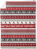 Christmas Decorative Throw Blanket Red White Nordic Reindeer Snowflake Print Decoration, Soft Flannel Winter Blankets for Couch Bed Sofa, Holiday Home Decor, Xmas Festival Gifts 50x60 Inch