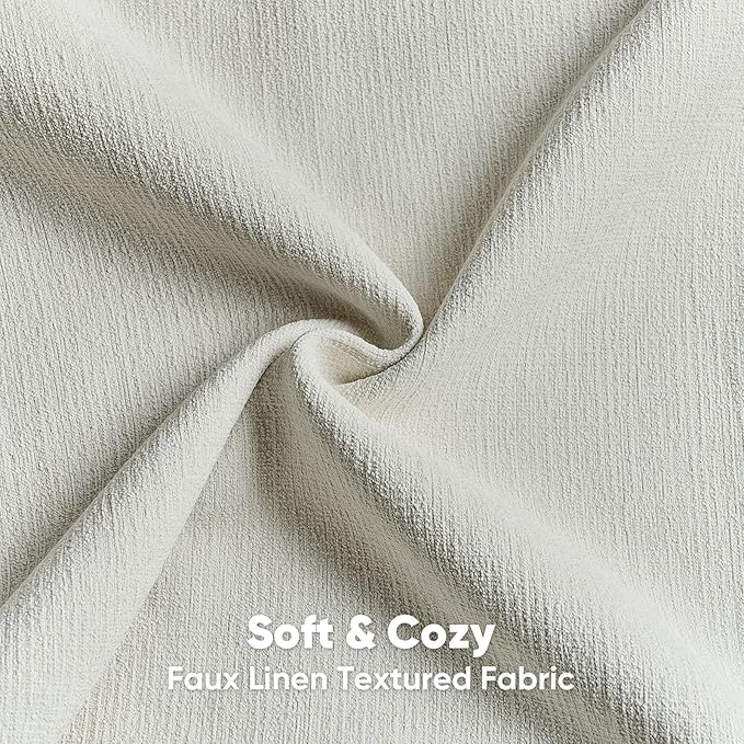 HAUSSY Cream White Throw Pillow Covers 24x24 Inch Set of 2,Boho Decorative Faux Linen Throw Pillows Cozy Farmhouse Accent Cushion Covers,Home Decor for Couch Sofa Bed Living Room