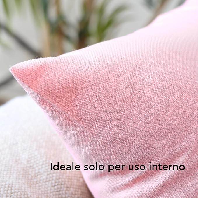 Encasa XO Throw Pillow Covers 20x20 in Set of 2 Light Pink | No Inserts | Cotton Pillow Covers for Living Room, Bed, Sofa, Couch | Decorative Cushion Covers with Improved Zippers