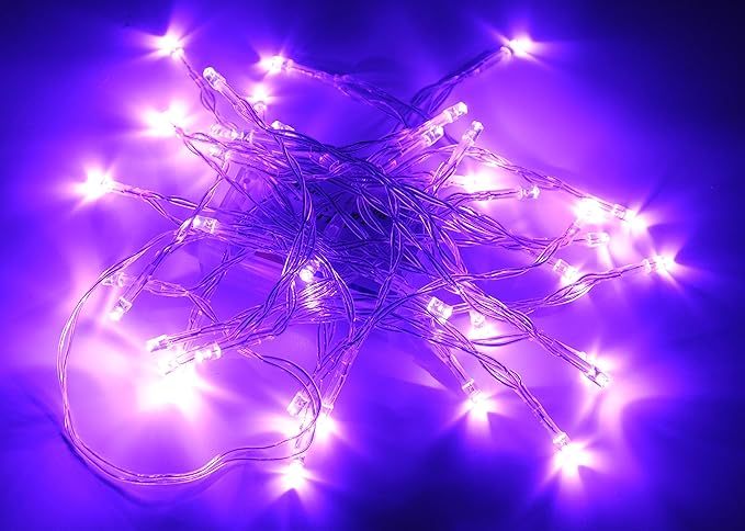 Karlling Battery Operated Purple 40 LED Fairy Light String Wedding Party Xmas Christmas Decorations(Purple,10 Pack)