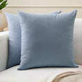 Encasa XO Throw Pillow Covers 24x24 in Set of 2 B Grey | No Inserts | Cotton Pillow Covers for Living Room, Bed, Sofa, Couch | Decorative Cushion Covers with Improved Zippers