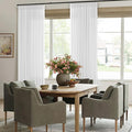 90 Inch Pinch Pleated Linen Curtains for Living Room Bedroom Memory Training Shaped Semi Sheer Pleat Drapes with Hooks Rings Light Filtering Window Curtain 50x90 Inch Length 1 Panel Snow White