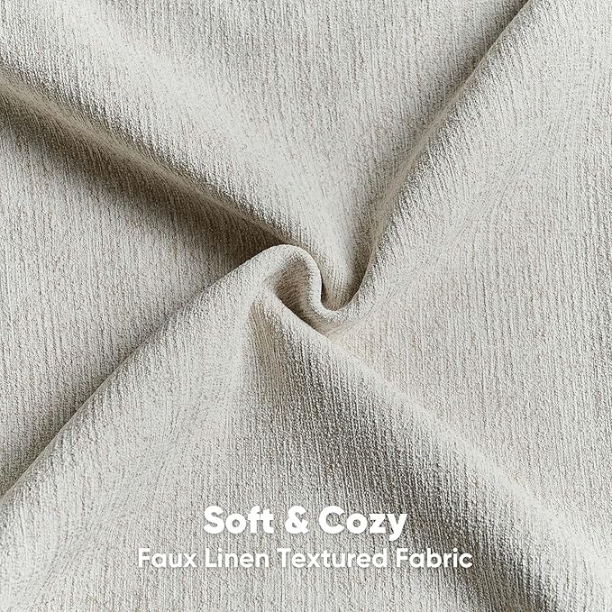 HAUSSY Natural White Wood Throw Pillow Covers 26x26 Inch Set of 2,Boho Decorative Faux Linen Throw Pillows Cozy Farmhouse Accent Cushion Covers,Home Decor for Couch Sofa Bed Living Room